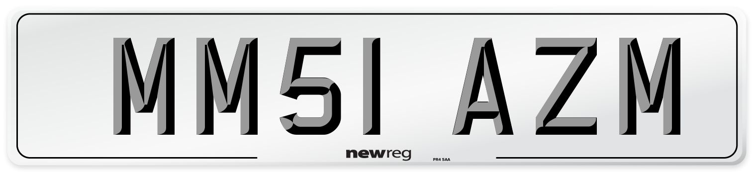 MM51 AZM Number Plate from New Reg